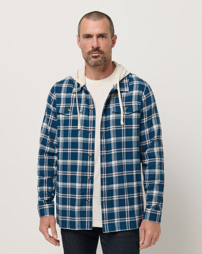 Travis Mathew Cloud Flannel Hooded Button-Up