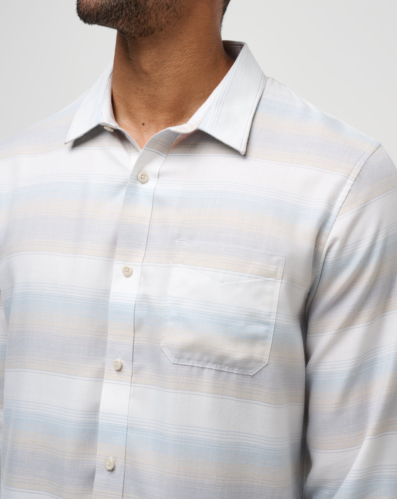 Travis Mathew Cloud Flannel Stripe Button-Up