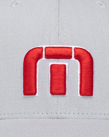 Travis Mathew Red White Iconic Snapback Hat