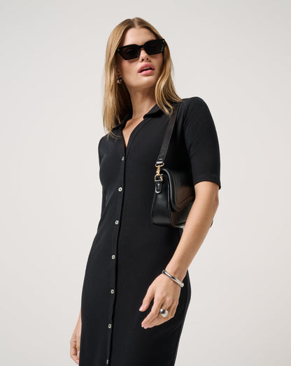 Travis Mathew Cloud Rib Polo Midi Dress