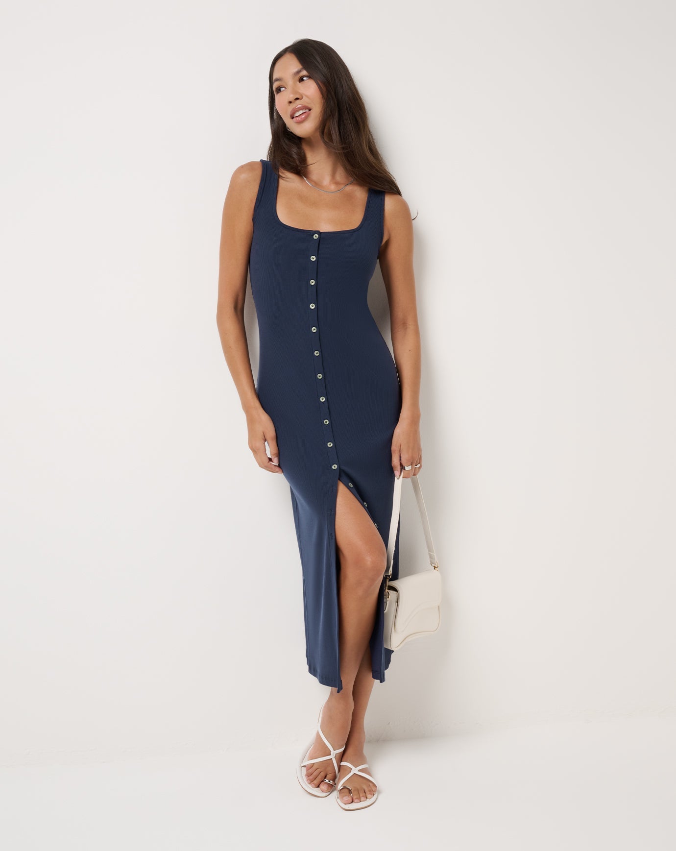 Travis Mathew Cloud Rib Button Tank Dress