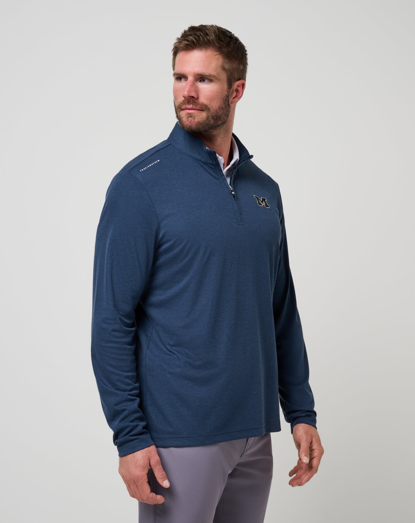 Travis Mathew Michigan Time To Tailgate Quarter Zip